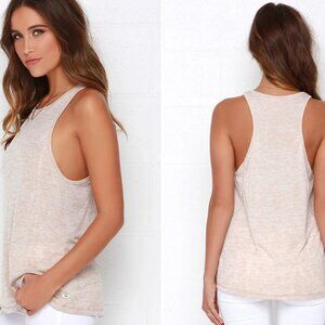 Obey Slater Beige Tank Top, Size Sm